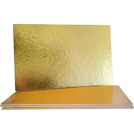 12"x7" Gold Rectangle Compressed Cakeboards, 10 ct.