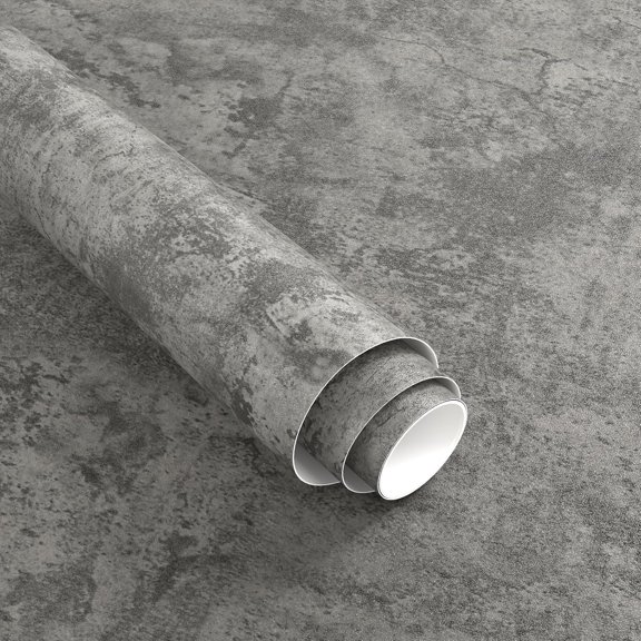 12"x79" Thick Grey Cracked Concrete Peel and Stick Wallpaper (Sample) Waterproof Gray Cement Contact Paper DIY Vinyl Matte Grey Modern Industrial Wallpaper for Countertops Fridge Cabinets