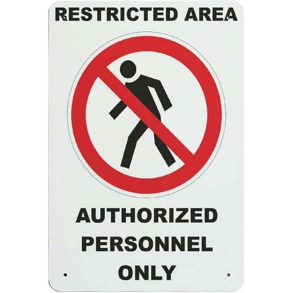 12"x8" Restricted Area Authorized Personnel Only Personalized Metal Tin Sign Rust Free Metal Sign Wall Art Indoor Outdoor Room Road Public Area Weather Resistant Easy to Mount