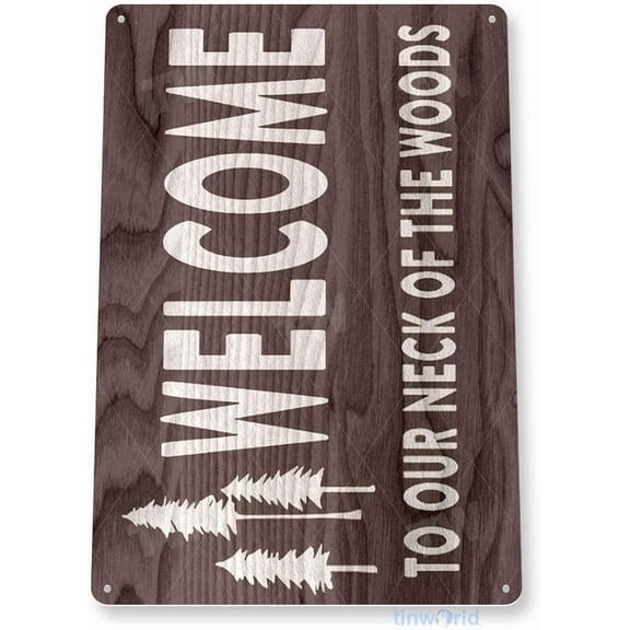 12"x8" Tin Metal Sign Welcome to Metals Cabin Cottage Lake House Rustic Sign