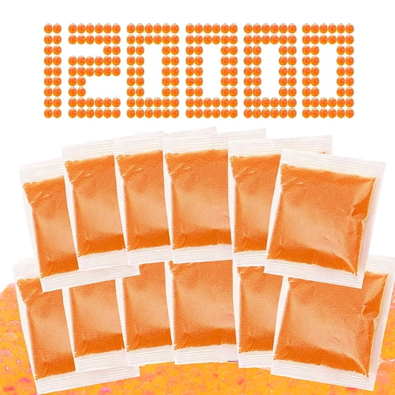 120,000 Hydrogel Polymer Water Droplets, Gel Gun Launcher, Gel Gun Bullets, 7-8 Mm, Orange, Suitable for Ages 14 and Up