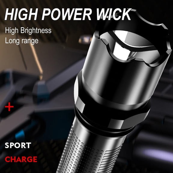 120,000LM Super Bright LED Flashlight, USB Rechargeable Tactical Heavy Duty Handheld Spotlight