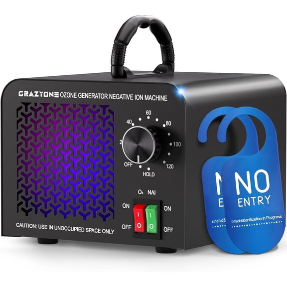 120,000mg/h Ozone Generator, Ozone Odor Eliminator with Negative , Ozone Machine Odor Removal for , , Pets, , Commercial/Industrial Use - Covers Up to 6,000 Sq.Ft