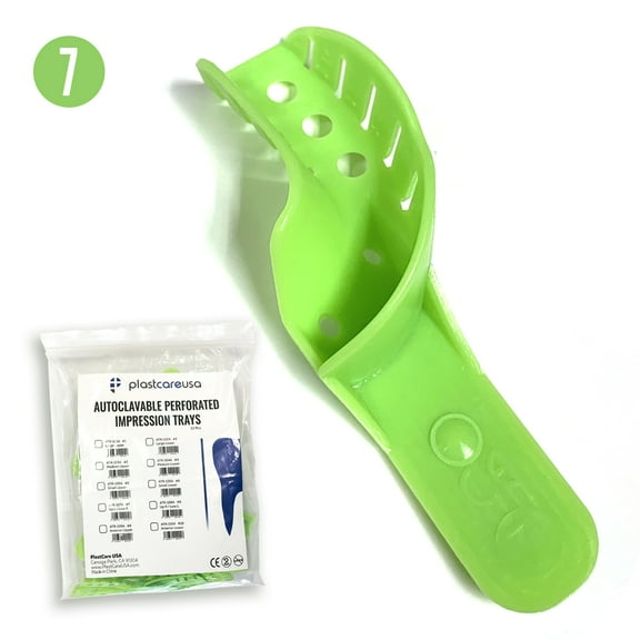 120 (10 Bags of 12) Autoclavable Dental Impression Trays Upper Left/Lower Right (# 7)