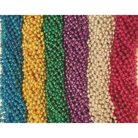 120 (10 Dozen) Mardi Gras Beads Carnival Parade Necklaces Lot