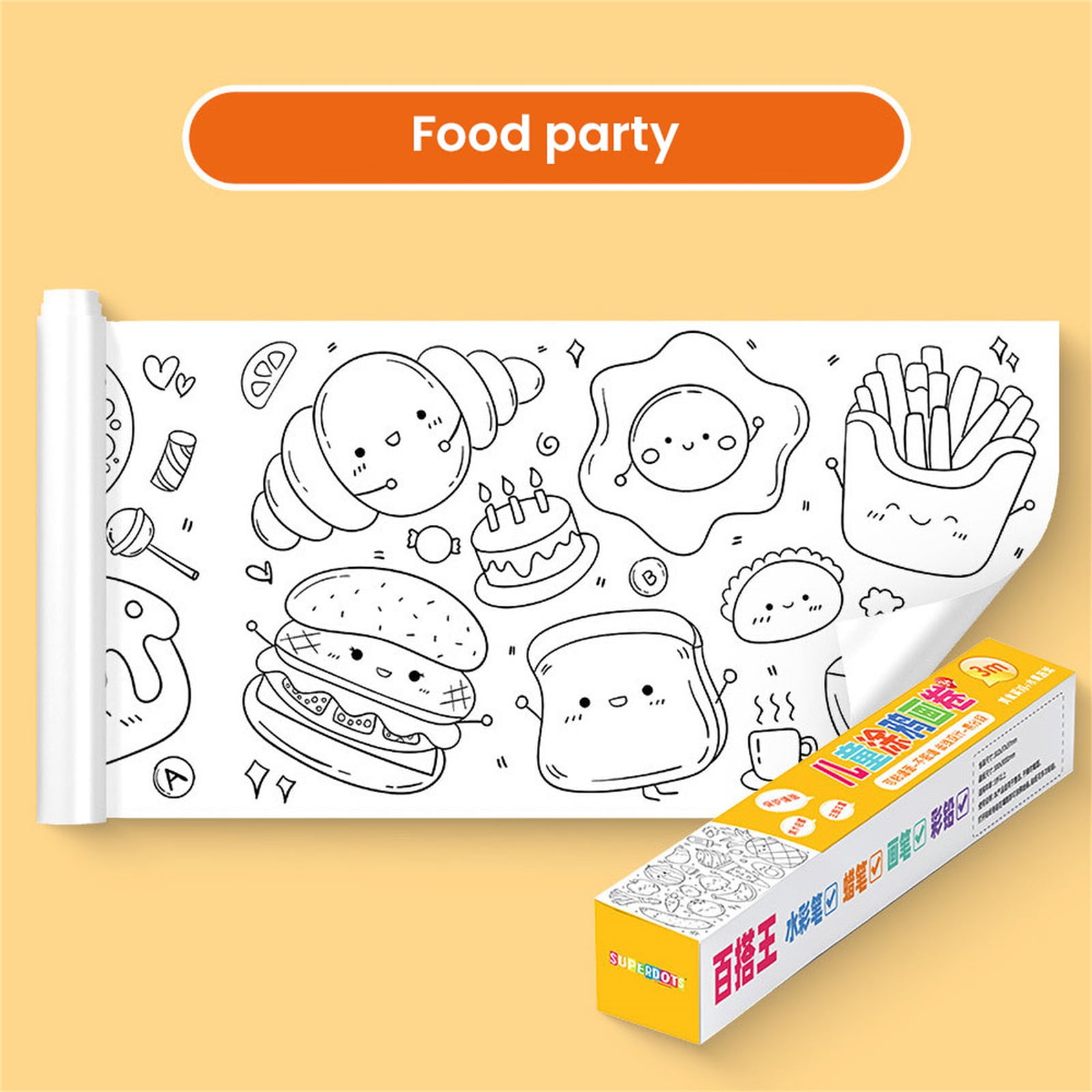 Estune 2 Pcs Children's Drawing Roll Coloring Paper Roll Sticky DIY  Painting Drawing Paper Rolls for Toddler 118 x 11.8 Inch Early Educational  Toys