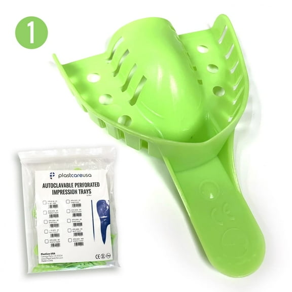 120 (120 (10 Bags of 12)) Autoclavable Dental Impression Trays Large Upper (# 1)