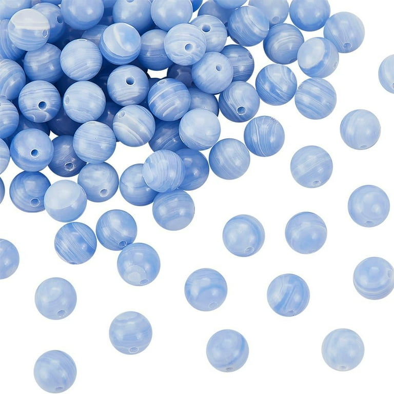 120 128 Pcs 6mm Natural Blue Lace Agate Beads Round Loose Stone Beads with 0.8mm Hole Blue Agate Round Beads Strands Gemstone Loose Beads Energy Beads for Jewelry Craft Making Walmart