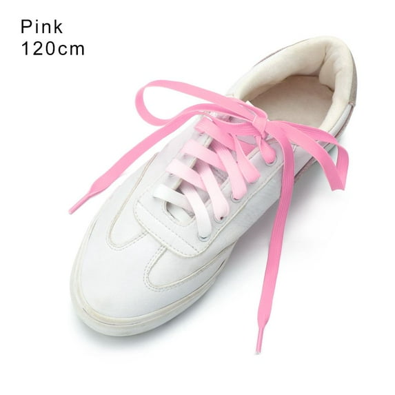 120/140/160CM Unisex Drawstring Cross Braiding Strap Fashion Rainbow Shoe Laces Gradient ShoeLaces Sneakers Laces Bright Strings PINK 120CM