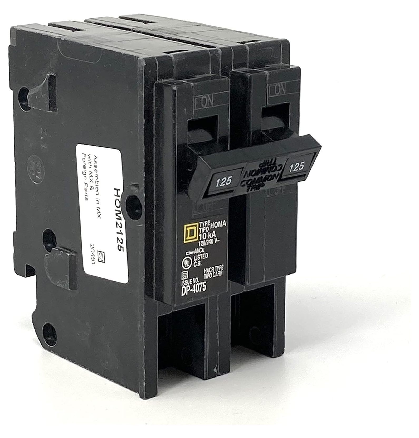 120/240-Volt 125-Amp HOM2125 Miniature Circuit Breaker 120/240V 125A, Black