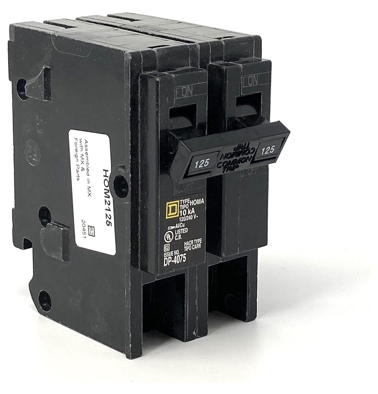 120/240-Volt 125-Amp HOM2125 Miniature Circuit Breaker 120/240V 125A, Black