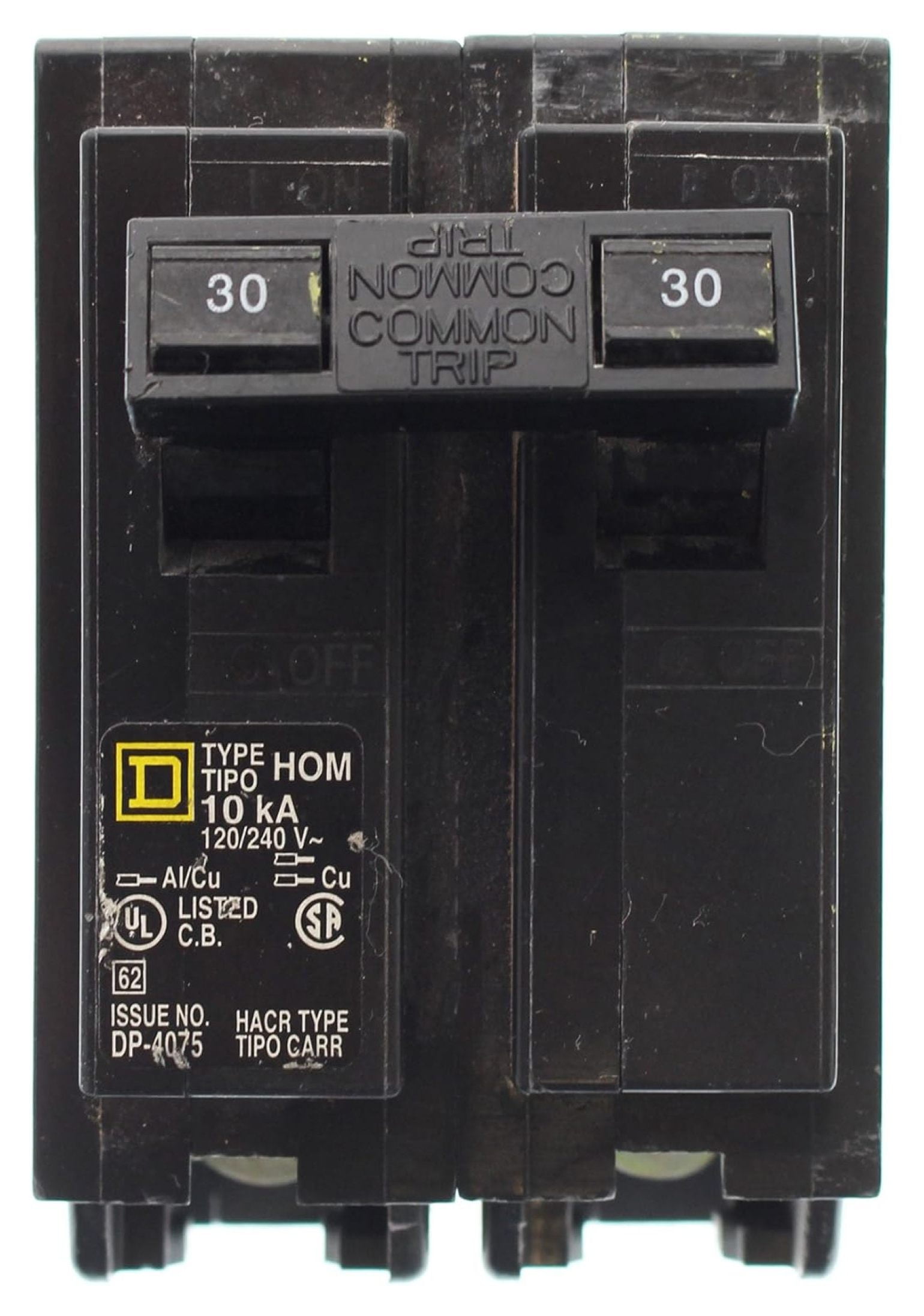 120/240-Volt 30-Amp HOM230 Miniature Circuit Breaker 120/240V 30A, Black
