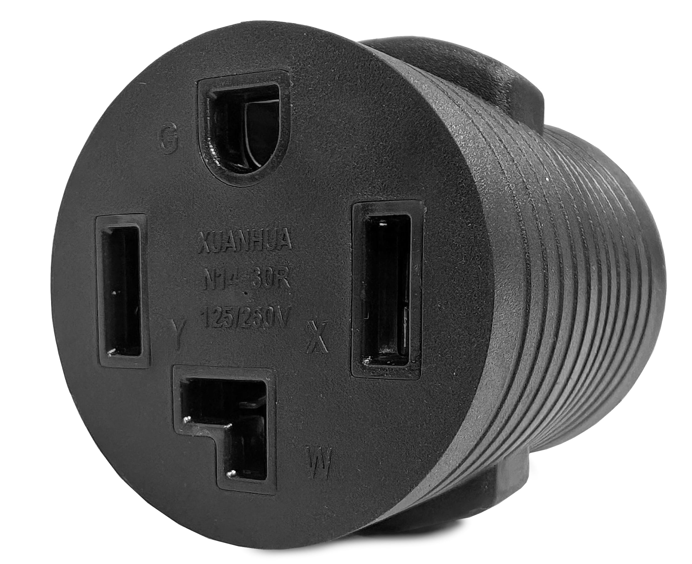 120/240V 30-Amp 7200-Watt Generator or EV to RV Adapter, NEMA 14-50P 4-Prong Plug to NEMA 14-30R Transfer Switch-Ready Outlet (GNA430)