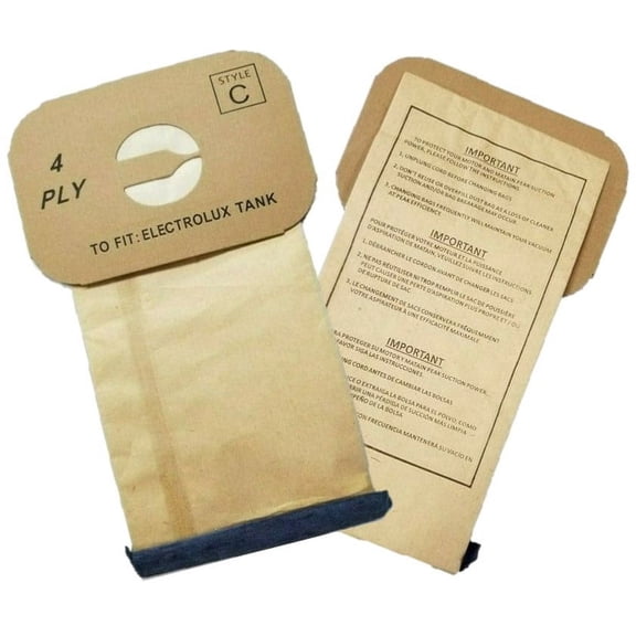 120 Aerus Electrolux Canister Style C Vacuum Cleaner Bags, Made by Electrolux Home Care Products