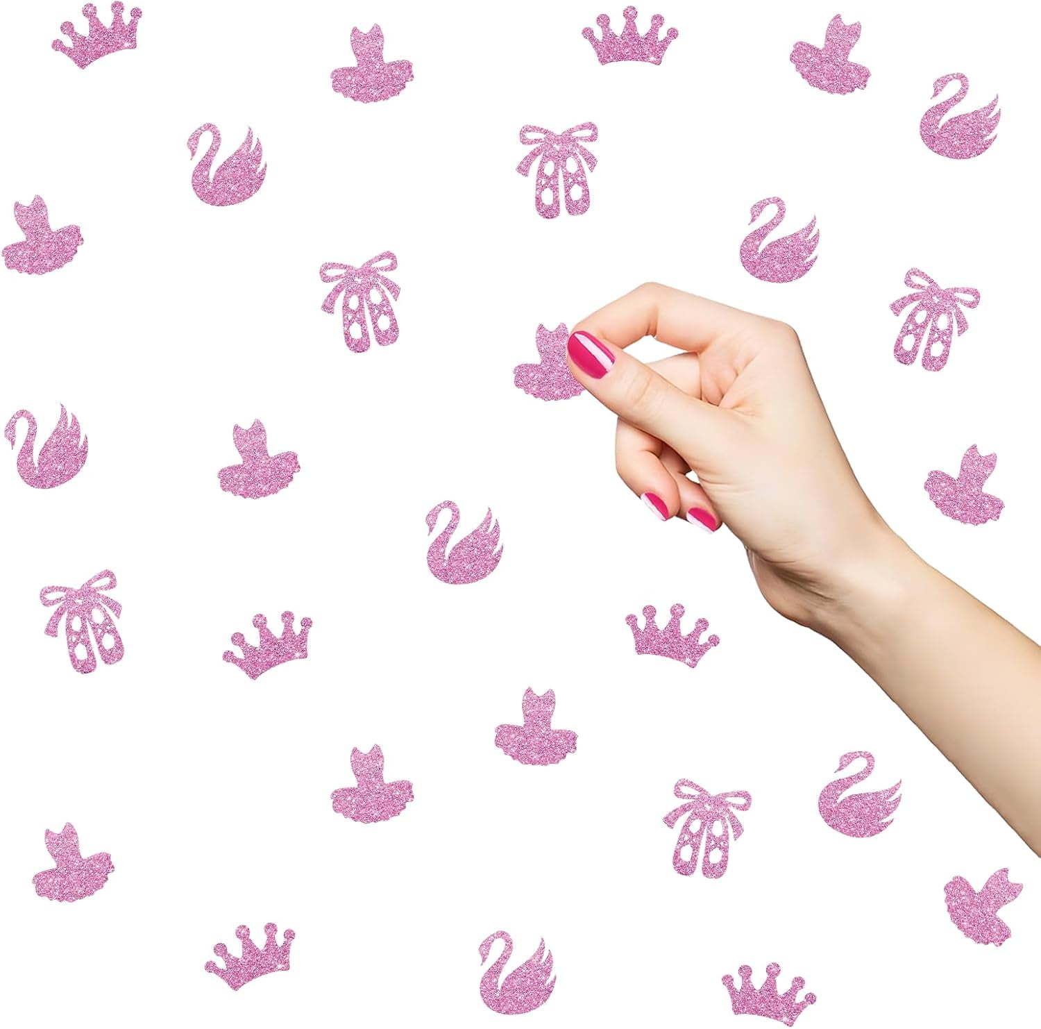 120 Ballerina Confetti, Tutu Swan Table Confetti, Ballet Paper Scatters for Baby Shower Party, Ballet Dancer Cut Out for Baby Girl Birthday Party Table Decoration