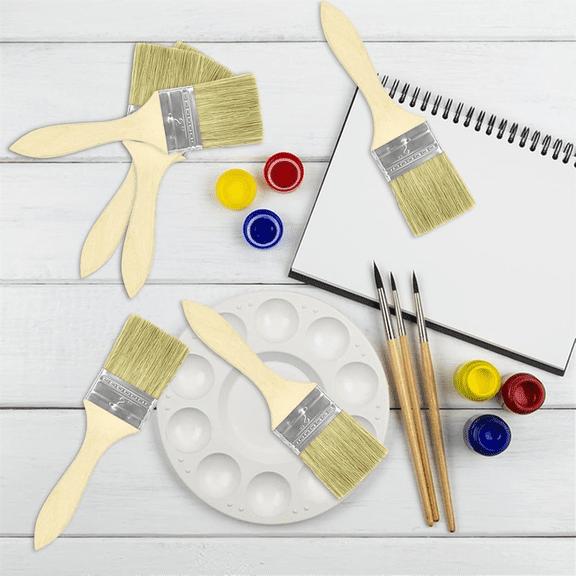 120 Chip Brushes 2 Inch Bulk Chip Paint Brushes Bulk Bristle Paint Brushes Wooden Stain Brushes for Paint, Glue, Varnish