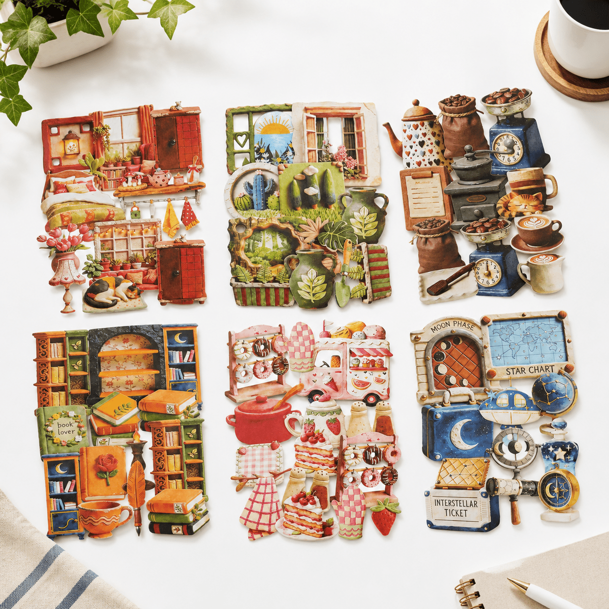 120 Clay Life Style Stickers For Scrapbooking Journaling And Craft ...