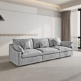 thumbnail image 1 of 120" Cloud Couch Sectional for Living Room, Down Filled Modular Sectional Sofa Couch, 3 Seater,Gray, 1 of 15