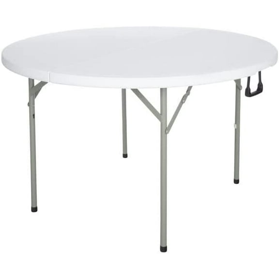 120 Cm White Outdoor Table Bi-Folding Tables Outdoor Table Folding Tables White Table Plastic Card Table Fold in Half White Folding Table Round Bifold Round Table Outdoor Tables$$Garden & Patio