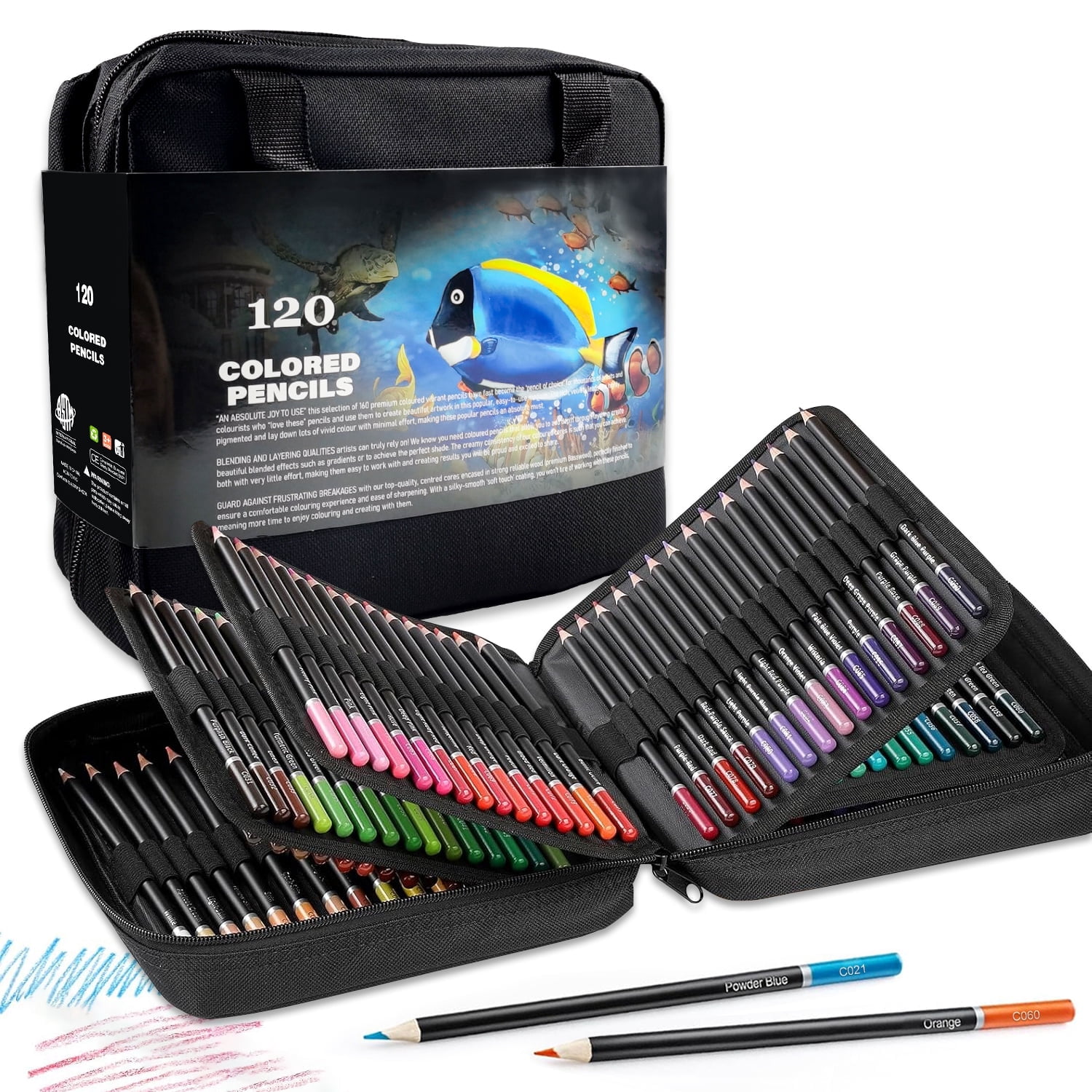 120 Colored Pencils Kit, Oil-Based Soft Core Art Supplies with Zipper Case, Ideal for Sketching and Shading, Professional Drawing Pencil Set