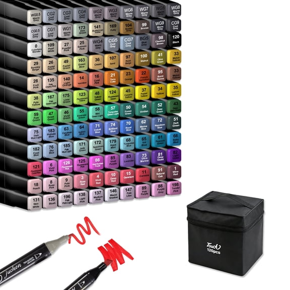 120 Colors Alcohol Markers Set, Double Tip Paint Pens Art Marker Set for Coloring, Painting, Sketching, Card Making and Illustration