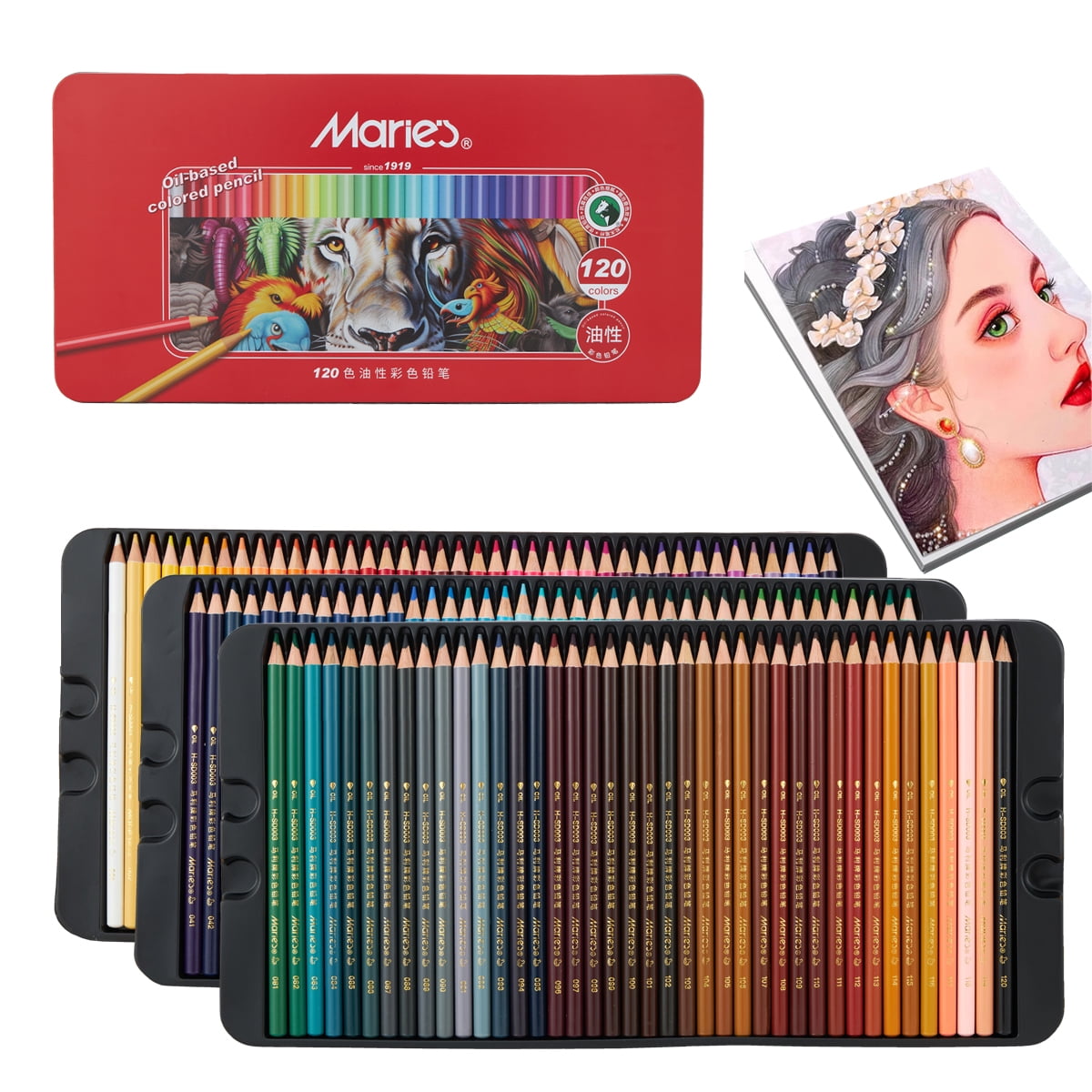 120-Colors Oil-Based Colored Pencils Set, Artist Quality Coloring Pencils in Tin Box, Ideal for Drawing, Sketching, Adult Coloring Books