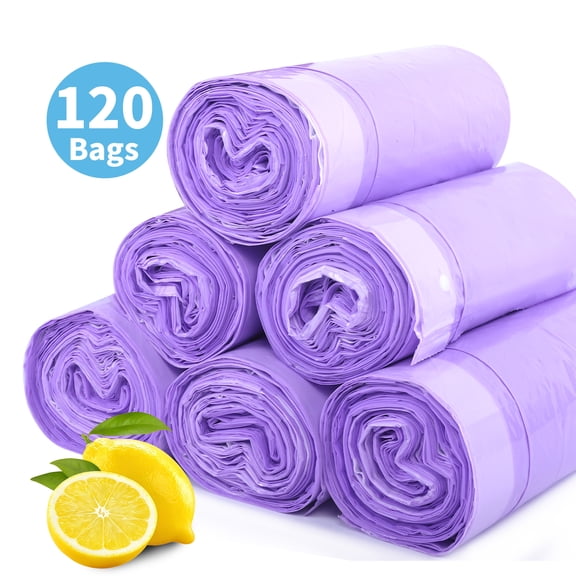 120 Count Commode Liners, Leak Proof Lemon Scented Disposable Toilet Bags, Universal Fit for Bedside Commode, Porta Potty & Camping Toilet
