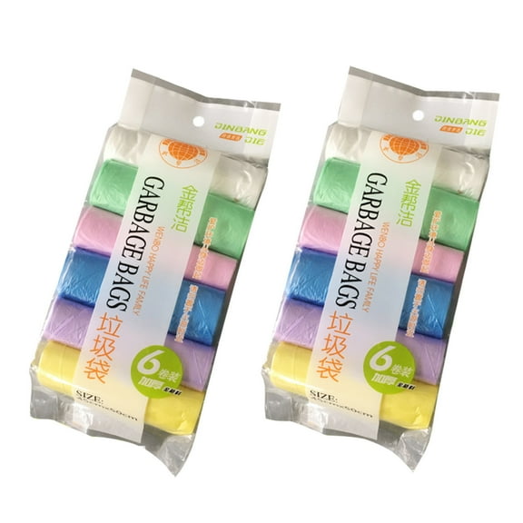 120 Count Disposable Garbage Bags Thicken Design For Strong Waste Handling 6 Rolls Per Pack