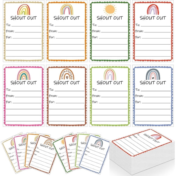 120 Count Shout Out Card Encouragement Postcard Appreciation Cards for Teacher Employee Office Staff Coworker for Classroom School Work Bulletin Board Motivational Incentives