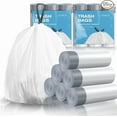 thumbnail image 1 of 120 Counts 1.6 Gallon Mini Drawstring Trash Bags, Small Garbage Bags byCode a fit 4.5-8 Liter, 1.2-2 Gal, White Trash Bin Liners for Home Office Kitchen Bathroom Bedroom, 1 of 10
