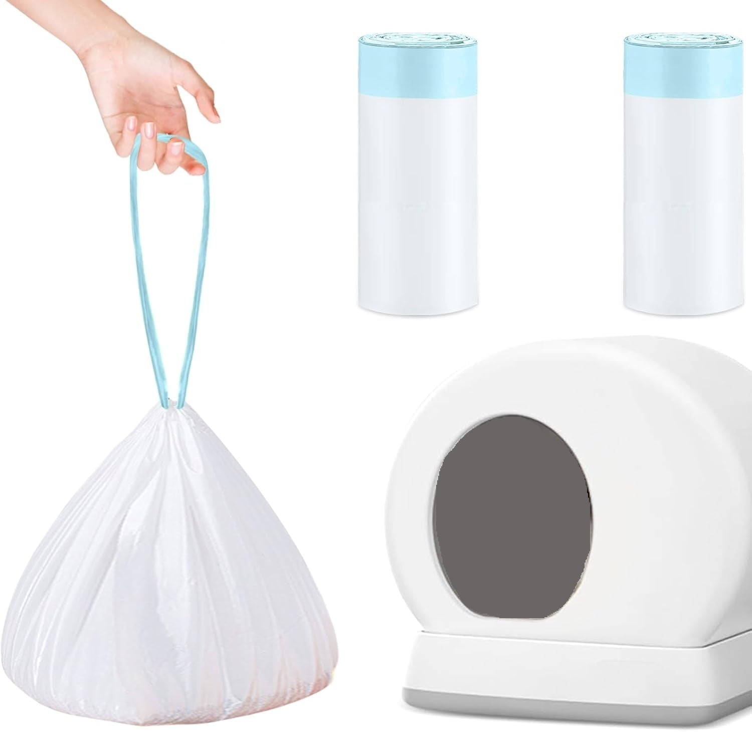120 Counts Litter Box Liners, Self-Cleaning Cat Litter Box Bags, Automatic Cleaning Cat Litter Box Liners18X12inch