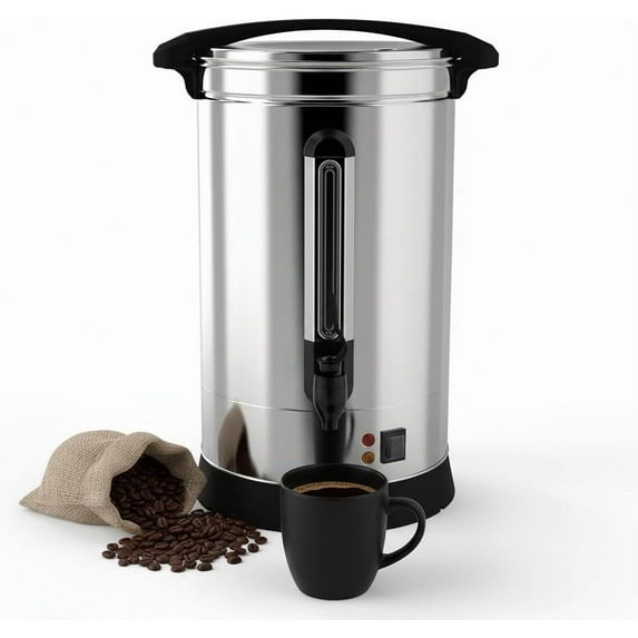 120 Cup Coffee Urn, 18L/4.8Gal Large Capacity Stainless Steel Hot Beverage Dispenser, Fast Brew Rapid Extraction, Commercial Coffee Maker for Party Buffet Catering