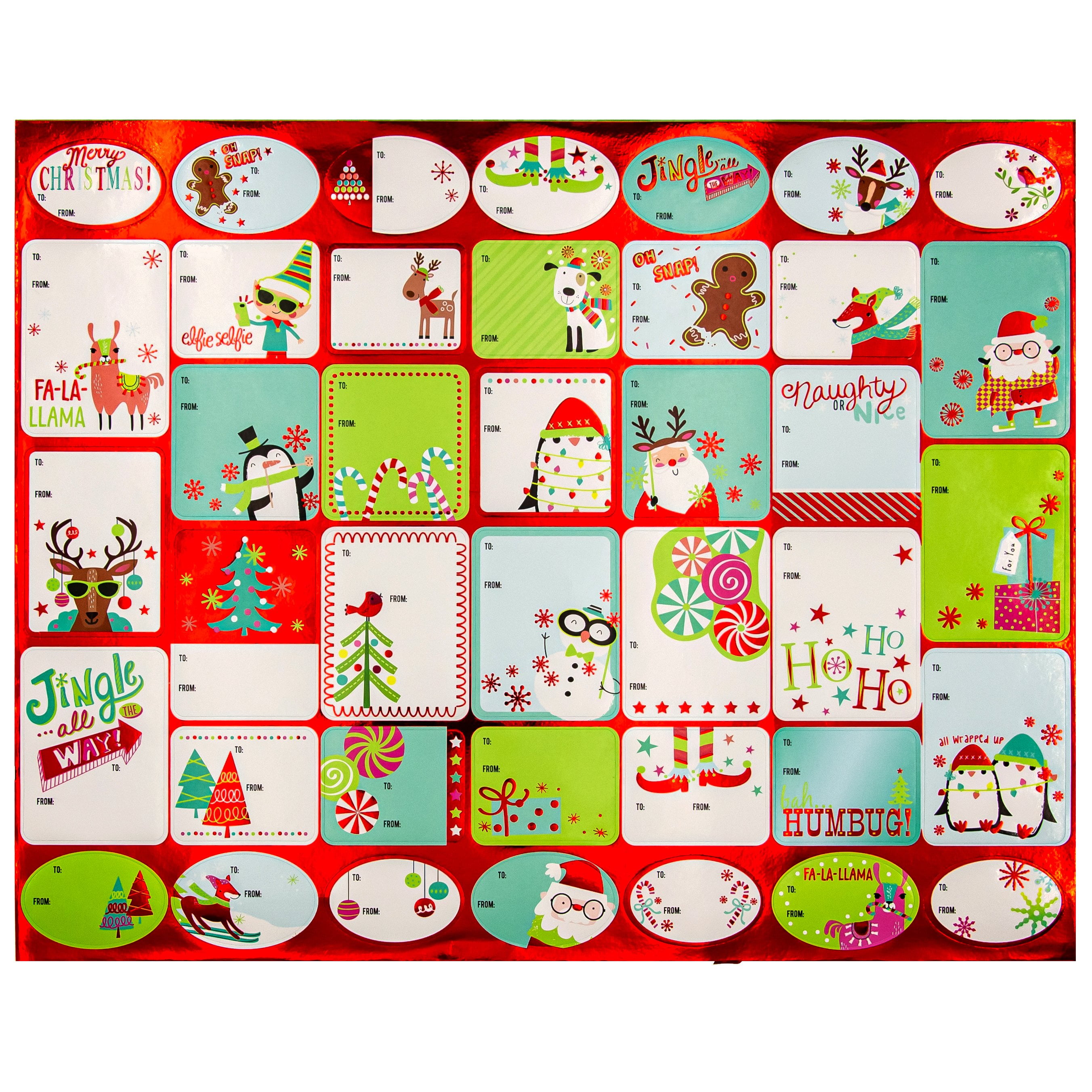 120 Deluxe Holiday Self Adhesive Gift Labels with "To" and "From