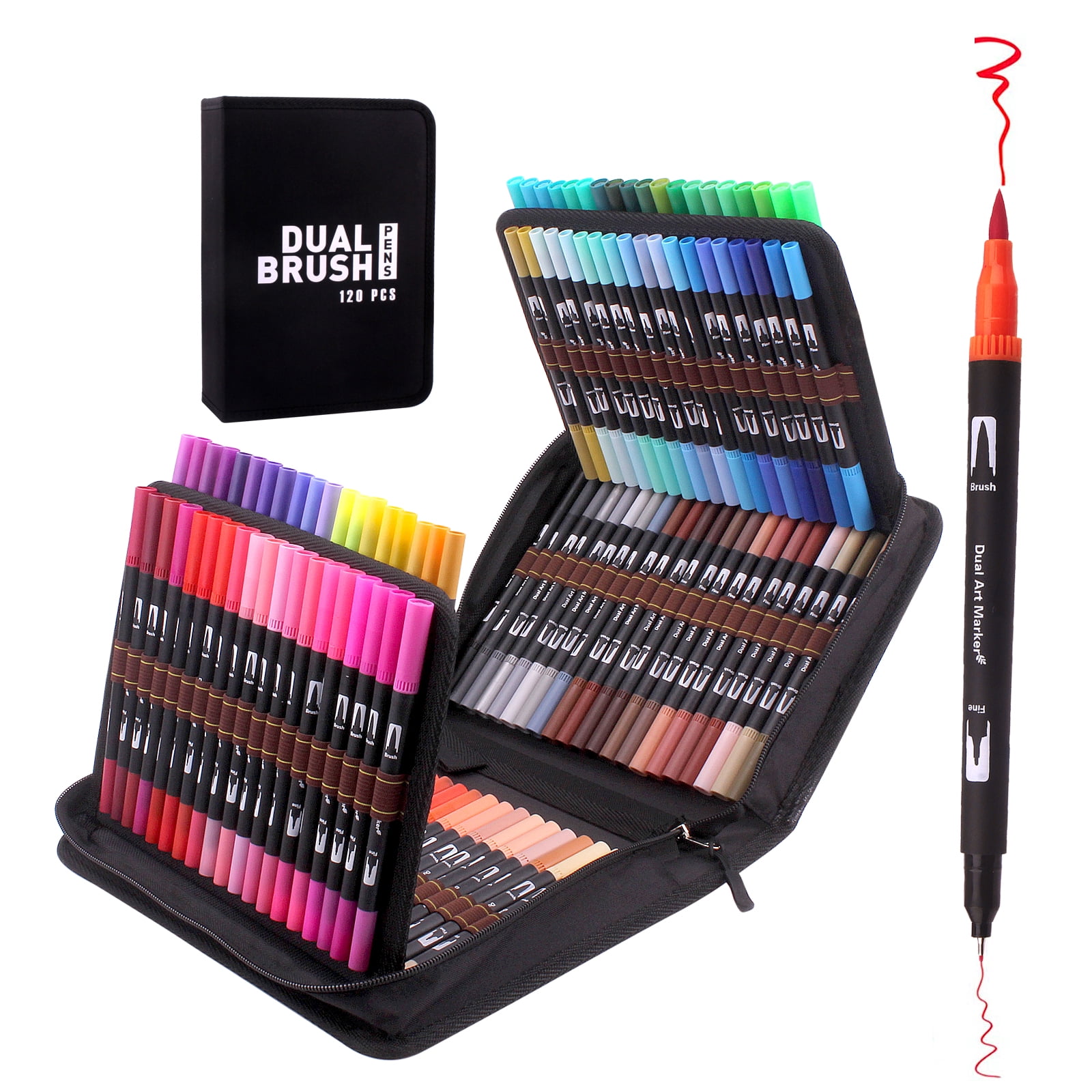 Wholesale 12 Dual Brush Markers Pen Fine Tip And Brush Tip Pens For Bullet  Journals Adult Coloring Books Watercolor Marker 201102 From Dou08, $9.28