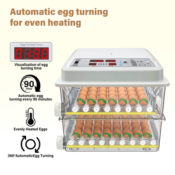 120 Egg Incubator for Hatching Eggs with Automatic Egg Turning and Auto Humidification, Temperature Control, Egg Candler, Incubator for Chicken Eggs