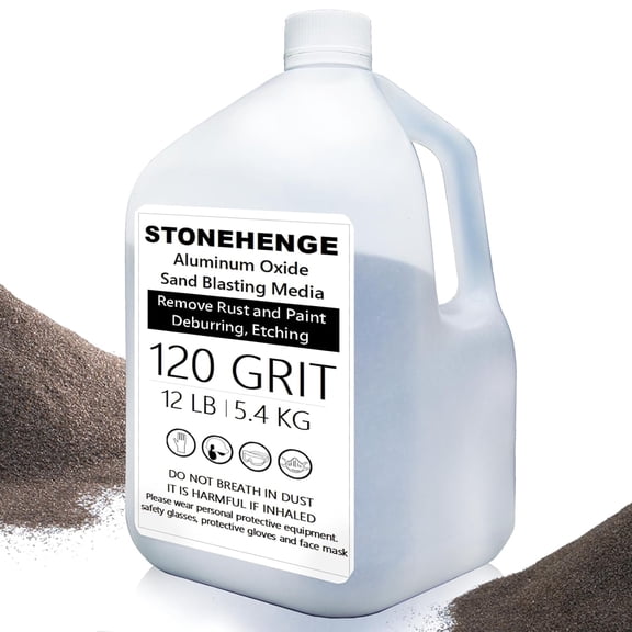 #120 GRIT Aluminum Oxide Powder for Sand Blasting - Sand Blaster Media, Metal Sandblasting Sand - 12LB