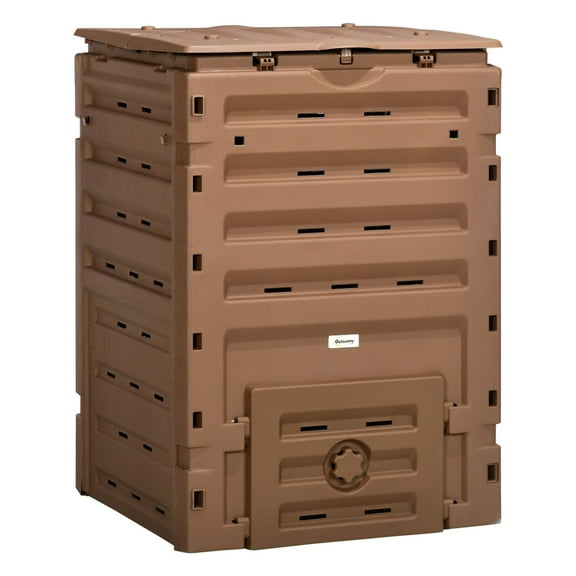120 Gallon Compost Bin - Outdoor Tumbler with Vents & Sliding Doors
