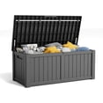 thumbnail image 2 of AWFHHT 100 Gallon Deck Box, Waterproof Resin Outdoor Storage Box With 2 of 13