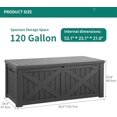 thumbnail image 1 of 120 Gallon Large Deck Box with X-Shaped Front, Resin Outdoor Storage Boxes, Waterproof Cushion Storage Bench for Patio, Pool Supplies, Garden Tools - Lockable, Dark Gray, 1 of 1