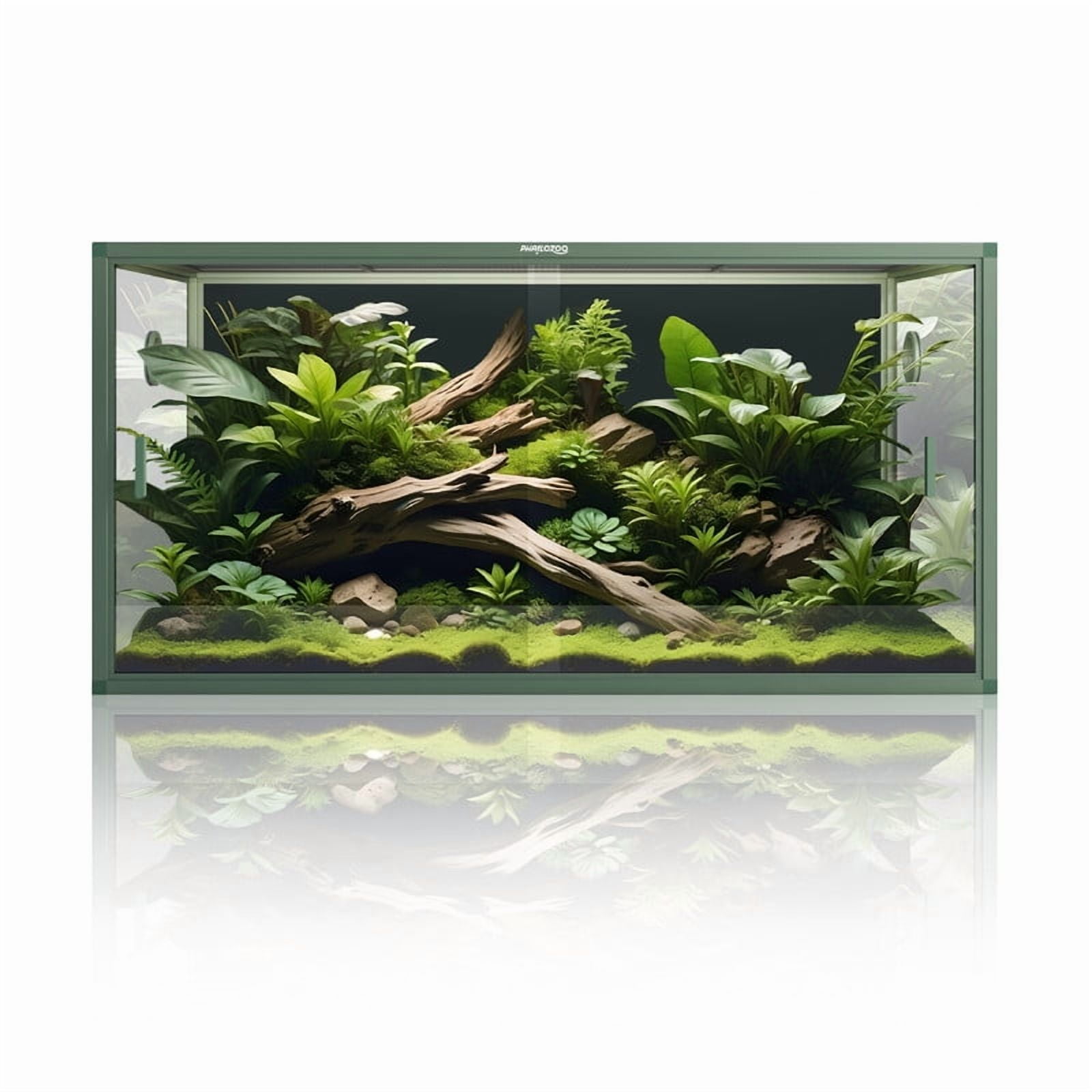 Phailozoo 120-Gallon Terrarium, Front Opening Reptile Enclosure with Top Screen Ventilation, 4x2x2