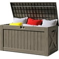 120 Gallon Resin Deck Box Large Outdoor Storage for Patio Pillow