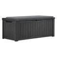 thumbnail image 1 of 120 Gallon Resin , Weather Resistant Outdoor Storage Box for Patio Pillow, Garden Tools, Pool Supplies, Lockable, Easy Assembly, Extra Seat or Table with Cushion (Black), 1 of 9