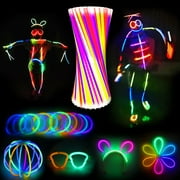 120 Glow Sticks Set - Bracelets Necklaces Ball Eyewear and Hairband - Glow in The Dark Party Supplies Decorations - Bulk 8" Glowsticks Party Favors Pack