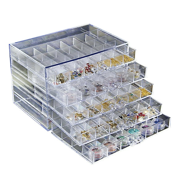 120 Grids Jewelry Storage Box Nail Art Bead Rhinestone Organizer Case Holder DIY Slots Embroidery Diamond Painting Storage Box Case Nail Art Holder Case DIY Acrylic Jewelry Display Box Organizer