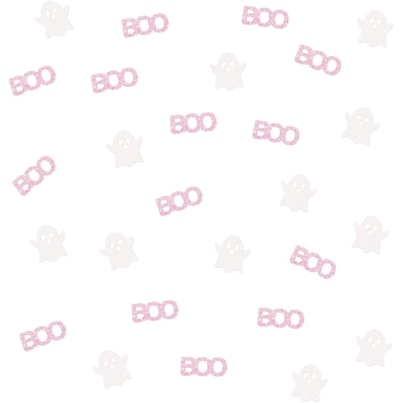 120 Halloween Ghost Confetti, Pink Little Boo Confetti, Spooky One Paper Scatters for Baby Shower, Ghost Cut Out, Halloween Themed Baby Shower/Birthday Party Table Decoration