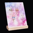 thumbnail image 1 of 120 Holes Earring Holder Earrings Organizer Display Pegboards with Wood Bases Jewelry Rack Display, 1 of 9