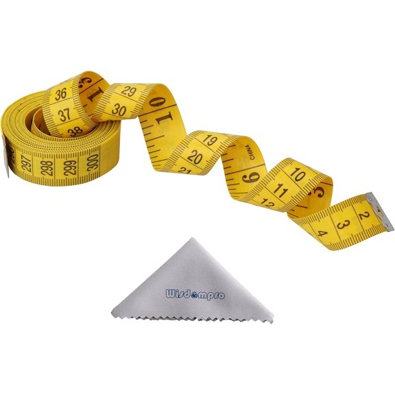 120 Inch/300cm Soft Tape Measure For Sewing Tailor Cloth, Body Measurement-Indexed In Metric & Standard Units, Convenient 0.75 Inch Wide PVC Coated Fiberglass - Yellow