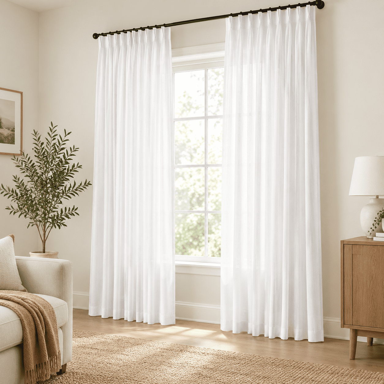 120 Inch Linen Curtapinch Pleated Extra Long Semi Sheer - Walmart.com