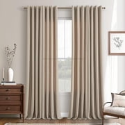 120 Inch Long Burlywood Birch Living Room Curtains for Window Treatments Grommet Modern Farmhouse Neutral Light Filtering Linen Semi Sheer Bedroom Curtains Drapes 120 Inch Length 2 Panel Sets Taupe