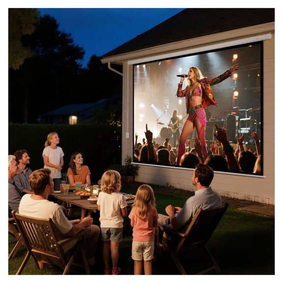 120 Inch Motorized Projector Screen, 4:3 Aspect Ratio, HD Electric Projection Screen with Remote - Home Theater, Office, Classroom